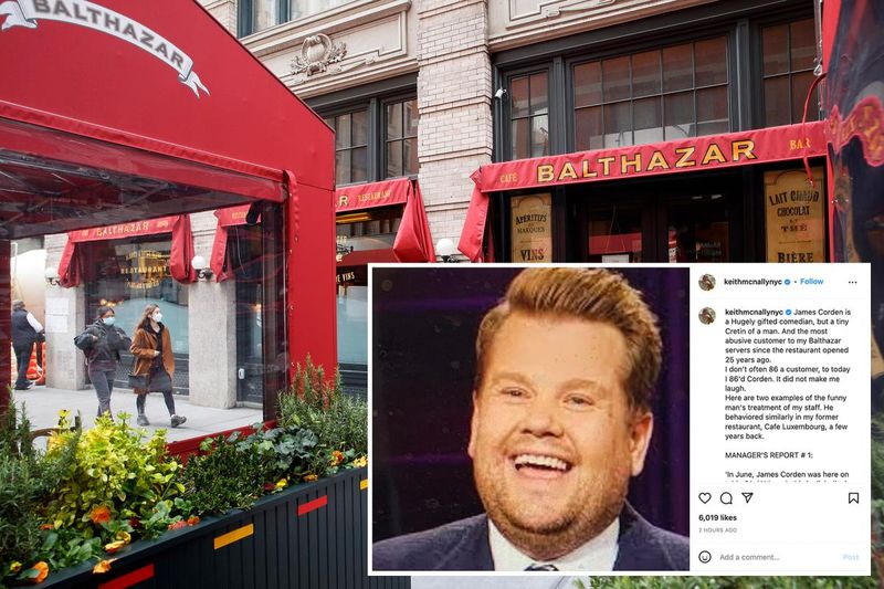 James Corden at Balthazar