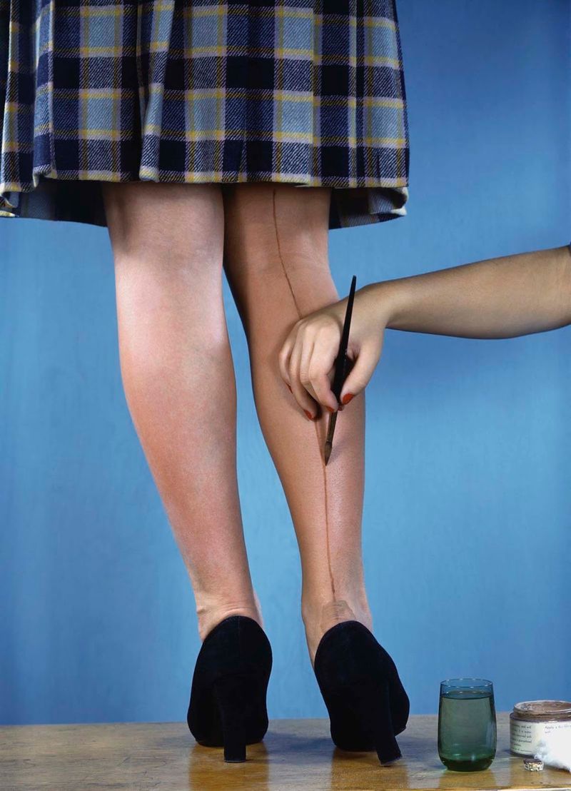 Painting Fake Stockings on Their Legs