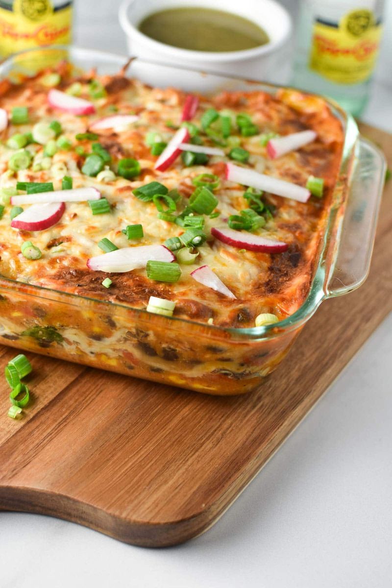 Turkey Sweet Potato Enchilada Casserole