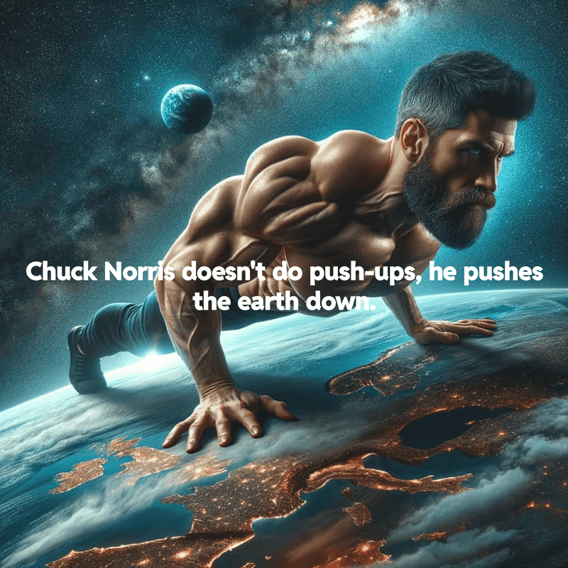 Chuck Norris Doesn't Do Push-Ups, He Pushes the Earth Down