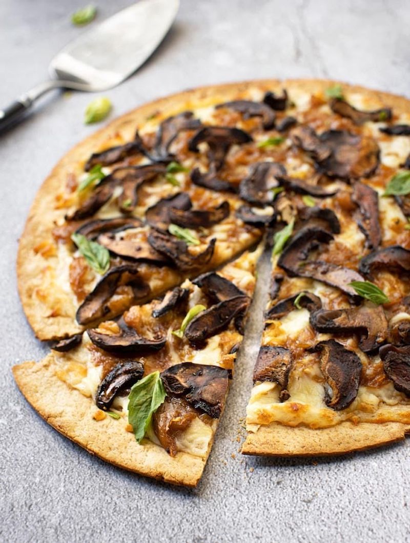 Pizza with Mushrooms and Eggplant