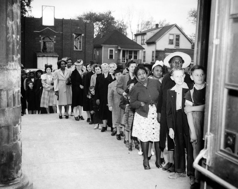 Spending Hours in Line for Rationed Food