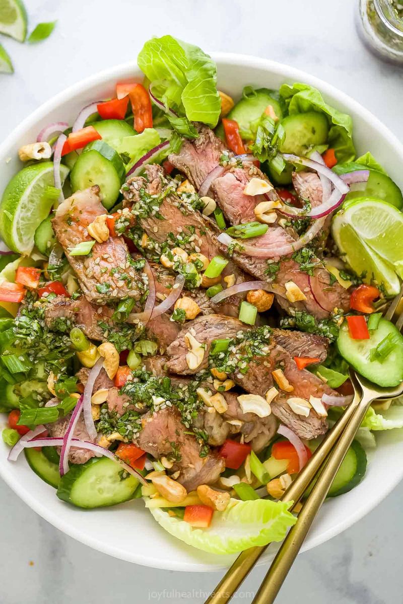 Thai Steak Salad with Sesame Ginger Vinaigrette
