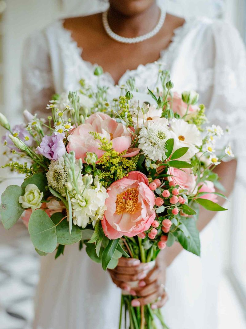Carrying a Bridal Bouquet Remains a Beautiful Staple