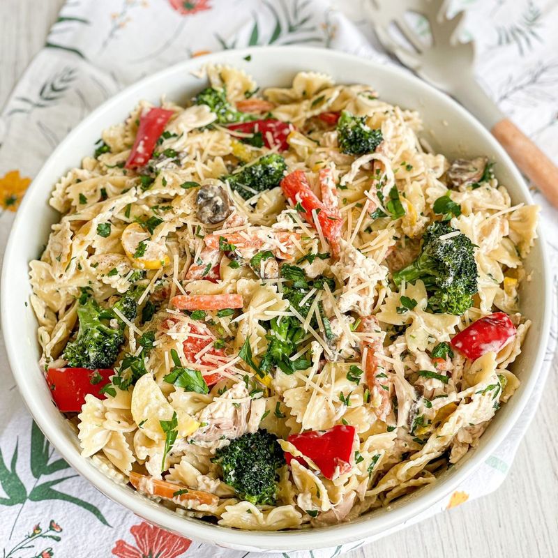 Cream-Loaded Pasta Primavera