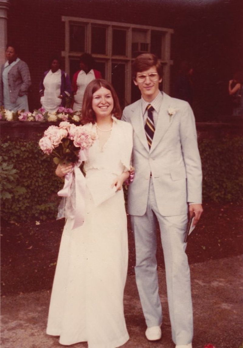The Couple in Matching Retro Wedding Portraits
