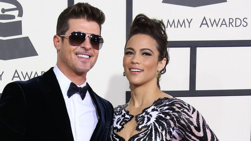 Robin Thicke and Paula Patton