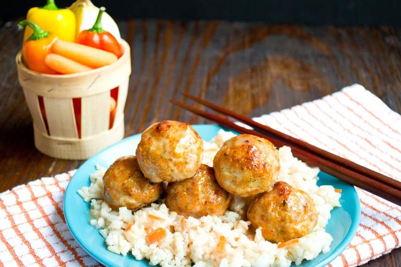Veggie-Packed Meatballs with Brown Rice