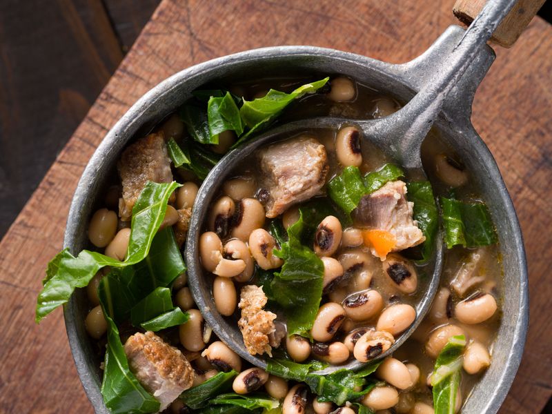 Eating Black-Eyed Peas and Greens on New Year's Day
