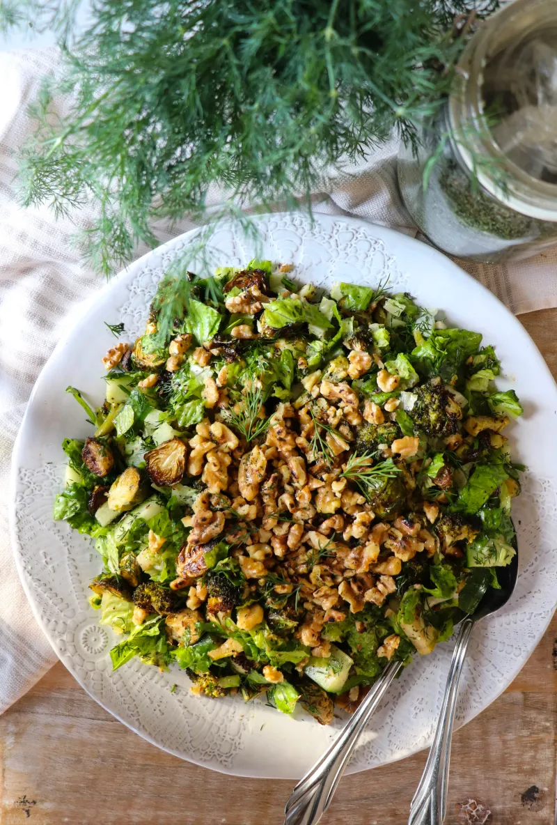 Warm Broccoli and Brussels Salad