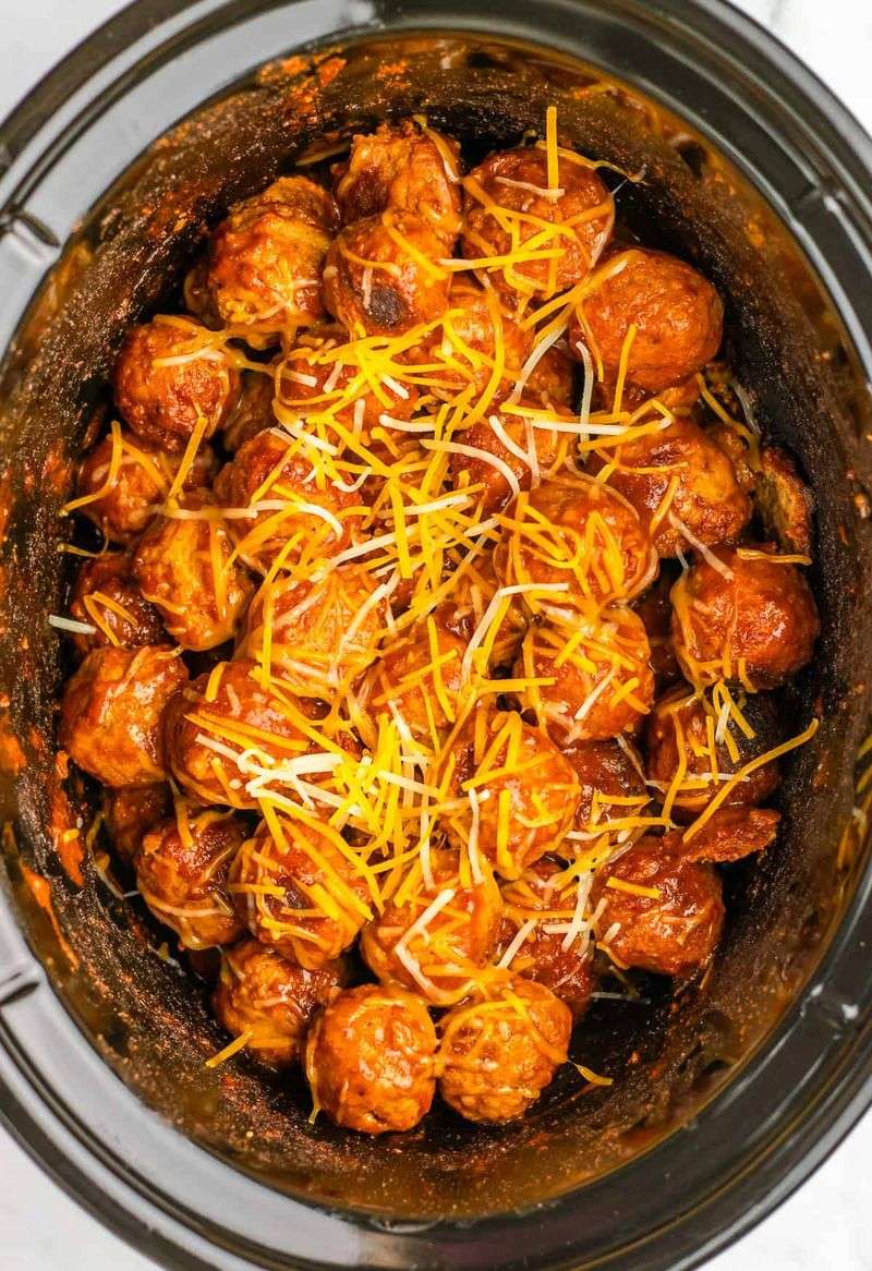 Crockpot 4-Ingredient Enchilada Meatballs