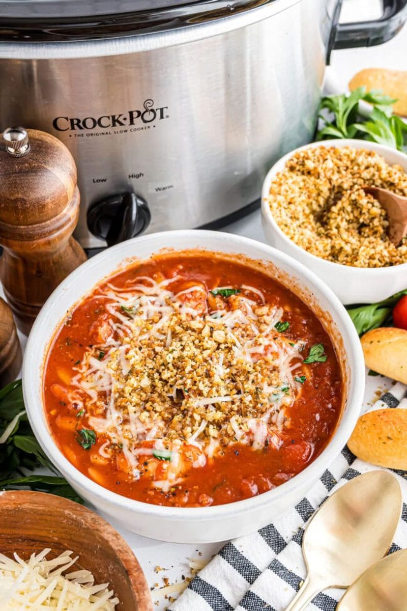 Slow Cooker Chicken Parmesan Soup