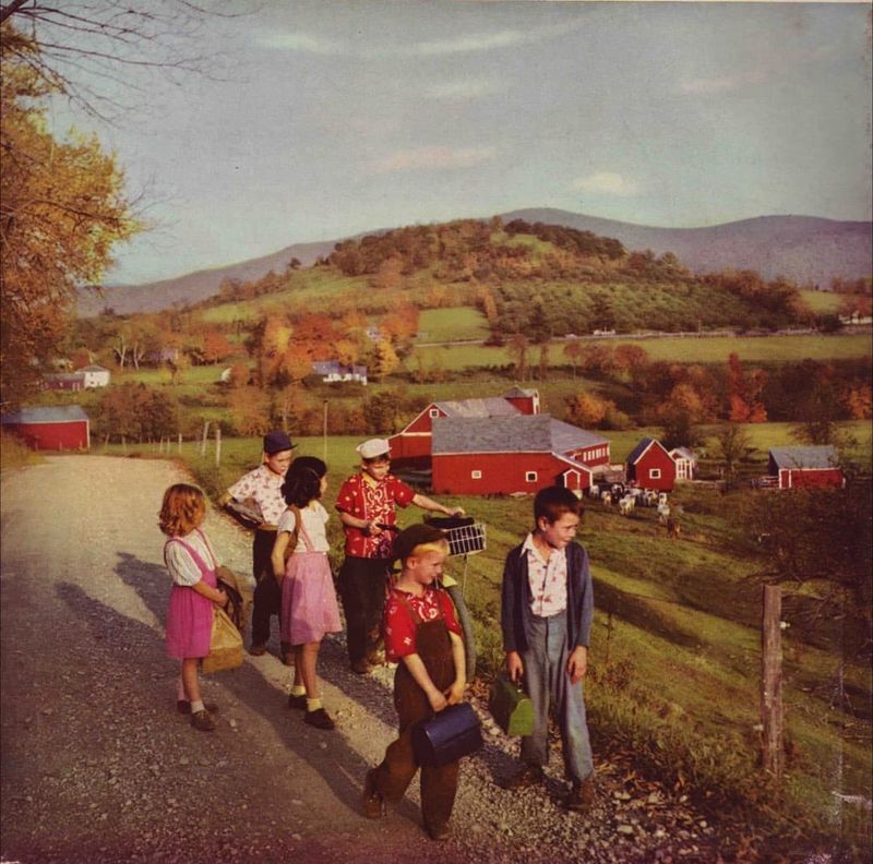 The Schoolhouse and Walking Home for Lunch