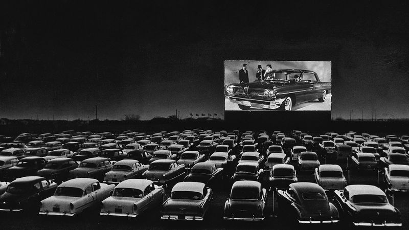 The Drive-In Movie Theater on a Friday Night