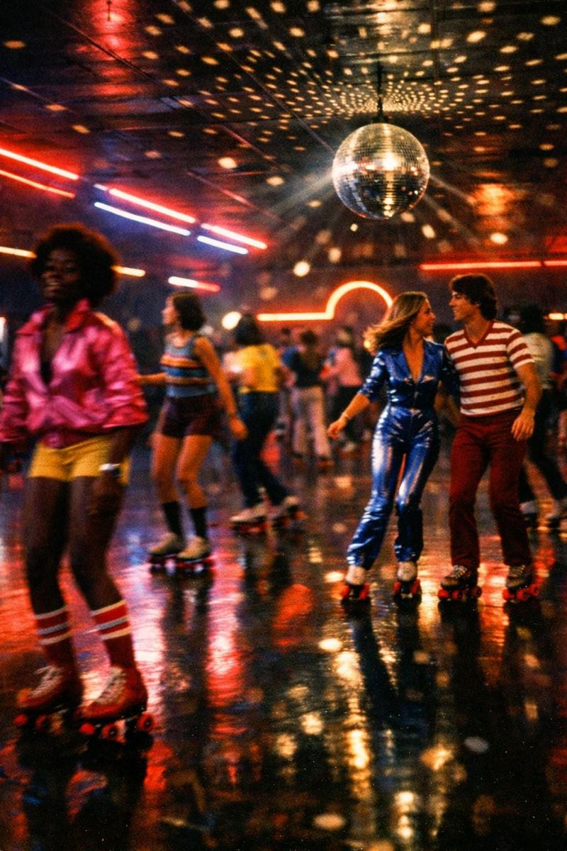 Rollerskating at the Disco Rink, 1970s