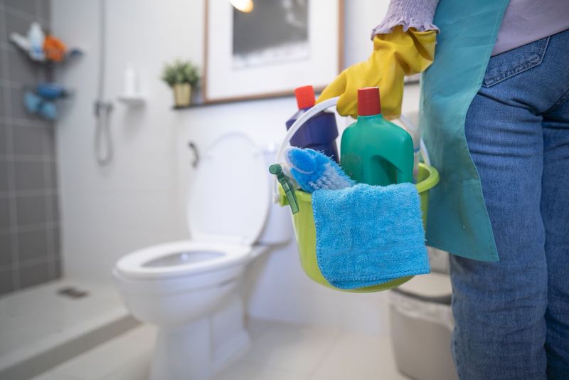 Scrubbing Bathrooms Thoroughly