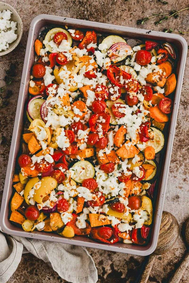 Mediterranean Veggie and Feta Bake