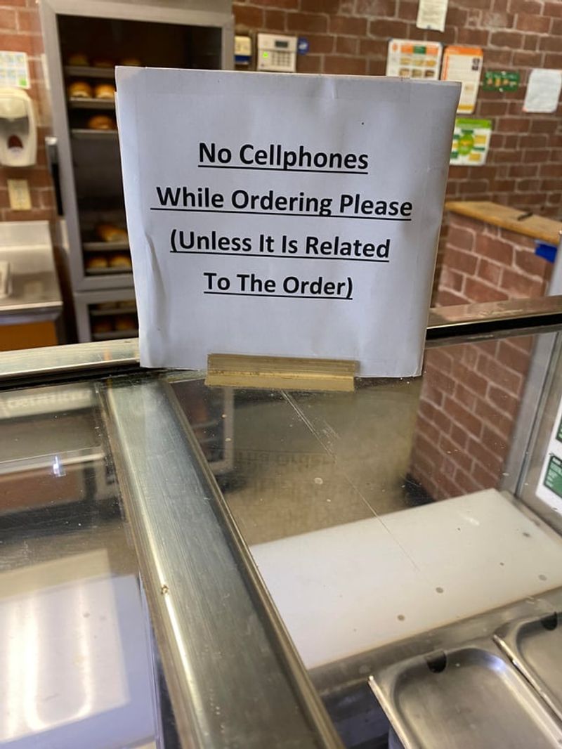 Being on Your Phone While Ordering