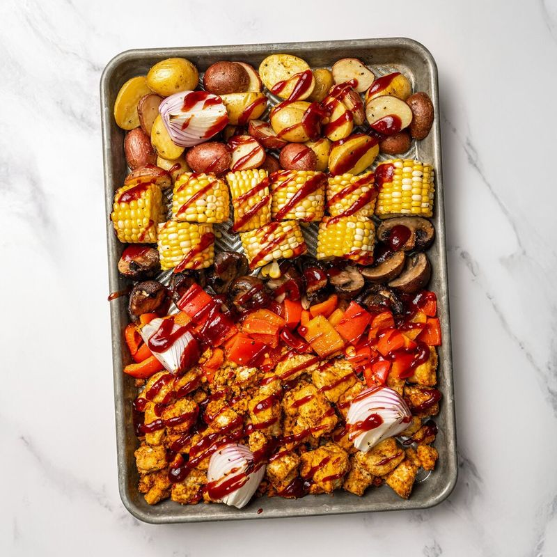 BBQ Tofu and Vegetable Sheet Pan