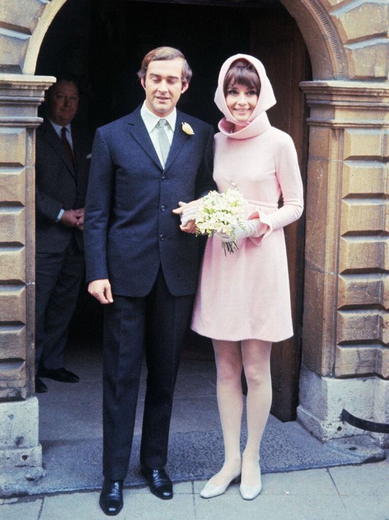 Audrey Hepburn's Pink Dress Wedding in 1969