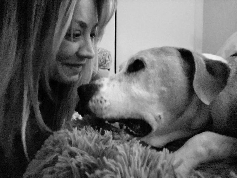 Kaley Cuoco and Her Pitbull Mix Norman