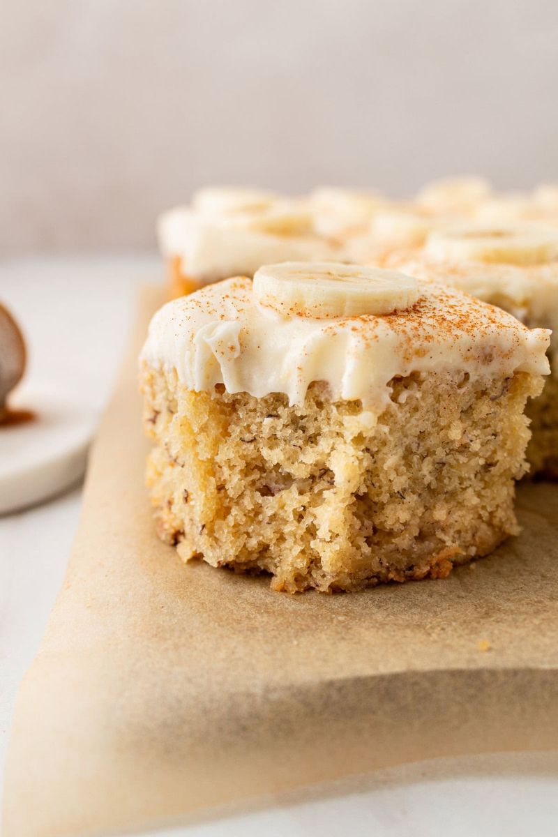 Banana Snack Cake with Cream Cheese Frosting