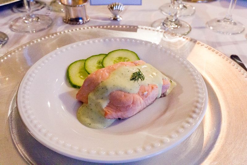 Poached Salmon with Mousseline Sauce