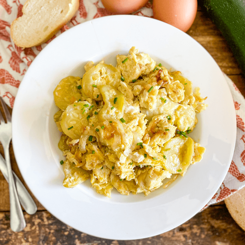 Zarangollo (Murcian Scrambled Eggs with Zucchini)