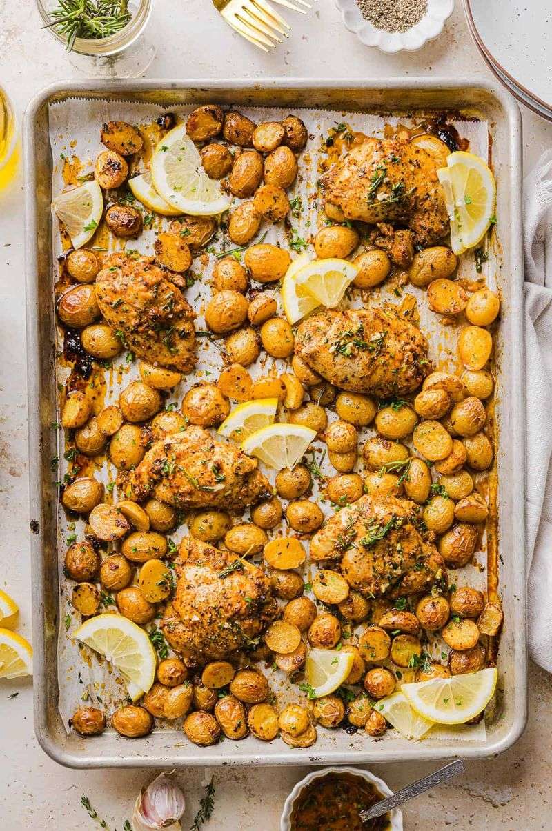 Lemon Herb Chicken Thighs with Potatoes