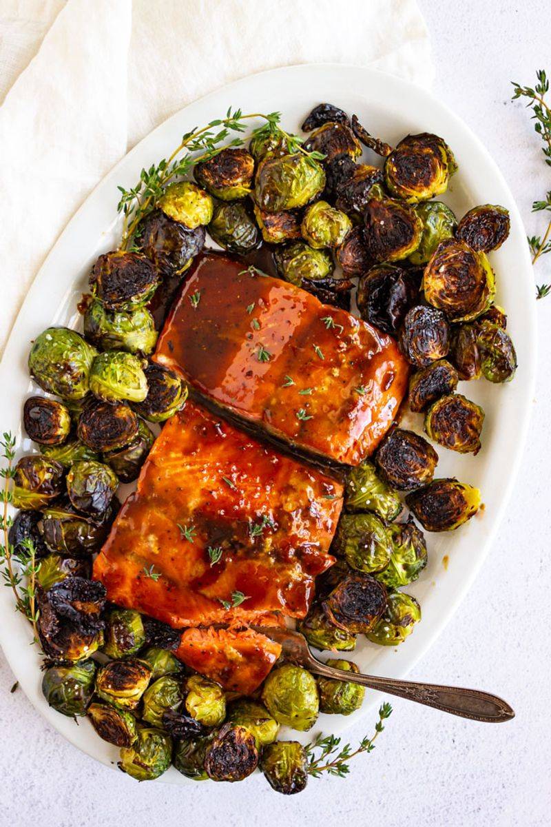 Maple Glazed Salmon with Brussels Sprouts