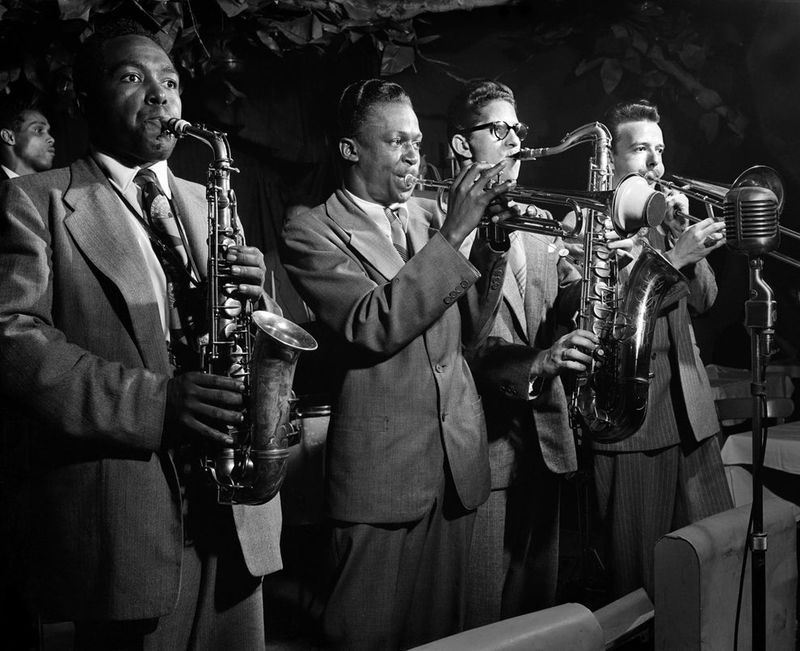 Jazz Musicians in a Smoky Club, 1940s