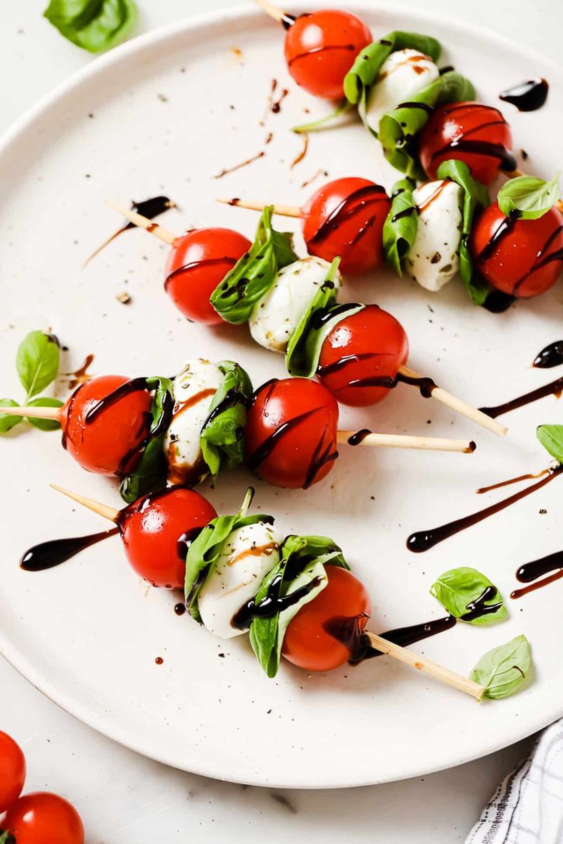 Caprese Skewers with Balsamic Glaze