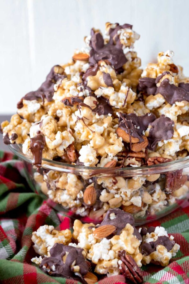 Popcorn Paired With Almond Butter