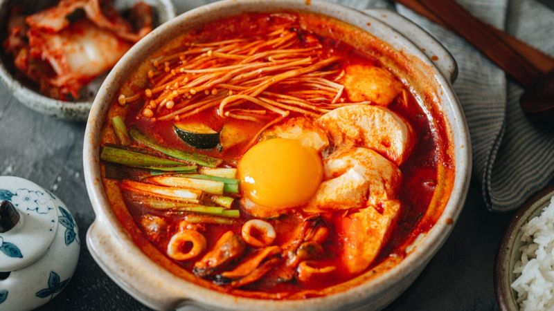 Korean-Style Spicy Tofu Soup (Sundubu Jjigae)