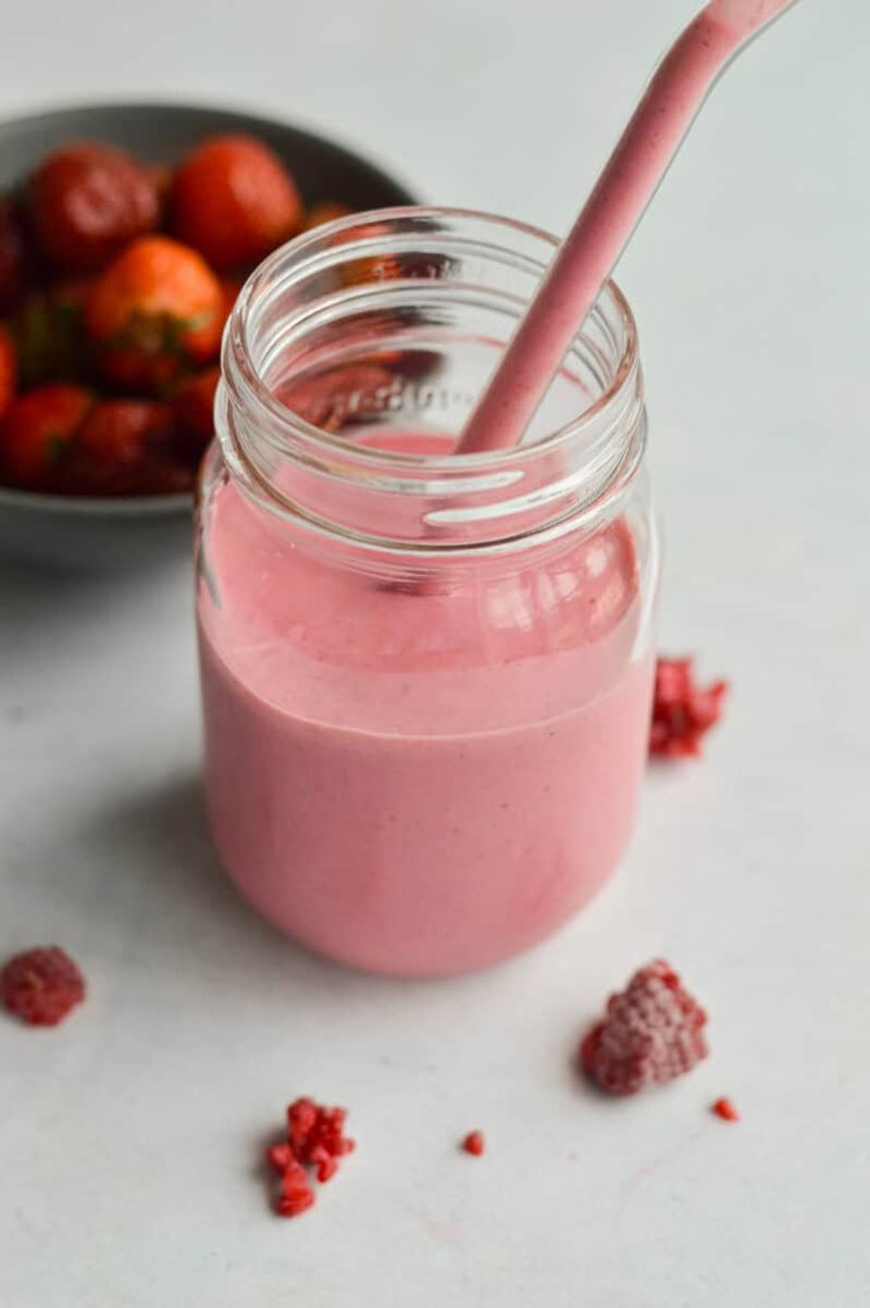 A Small Smoothie With Fruit and Yogurt