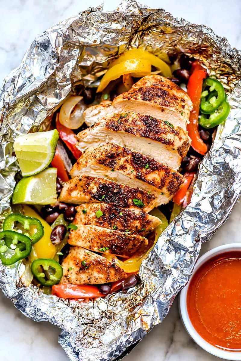 Foil Packet Chicken Fajitas