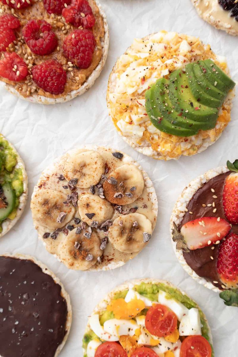 A Rice Cake With Avocado