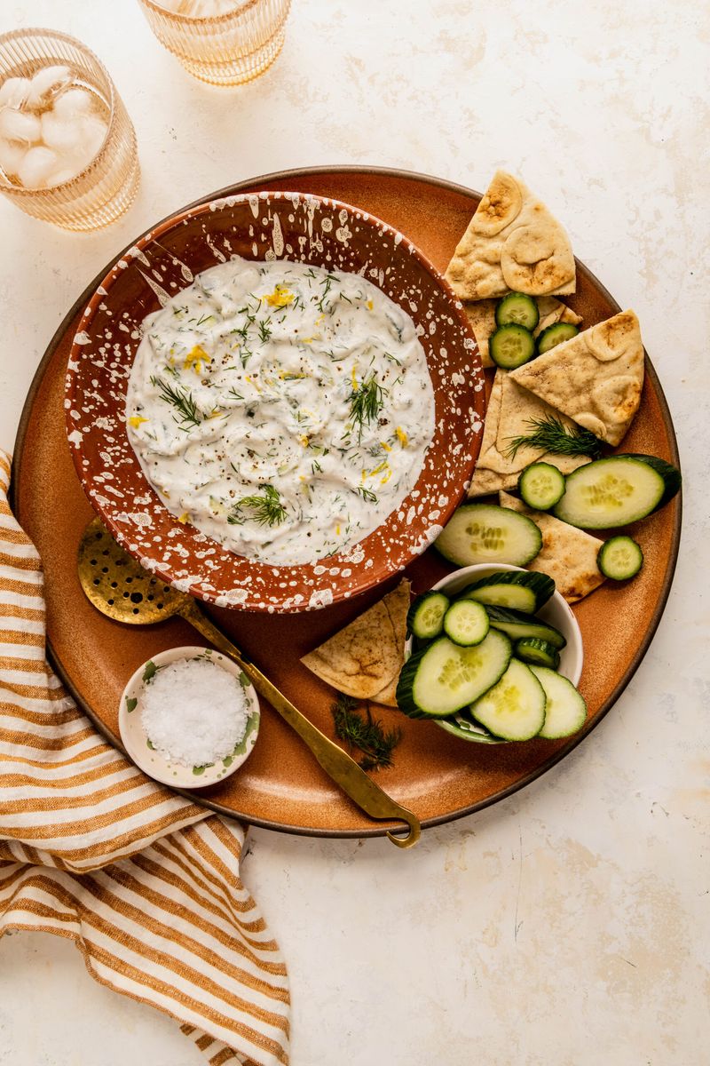 Cucumber Slices with Tzatziki