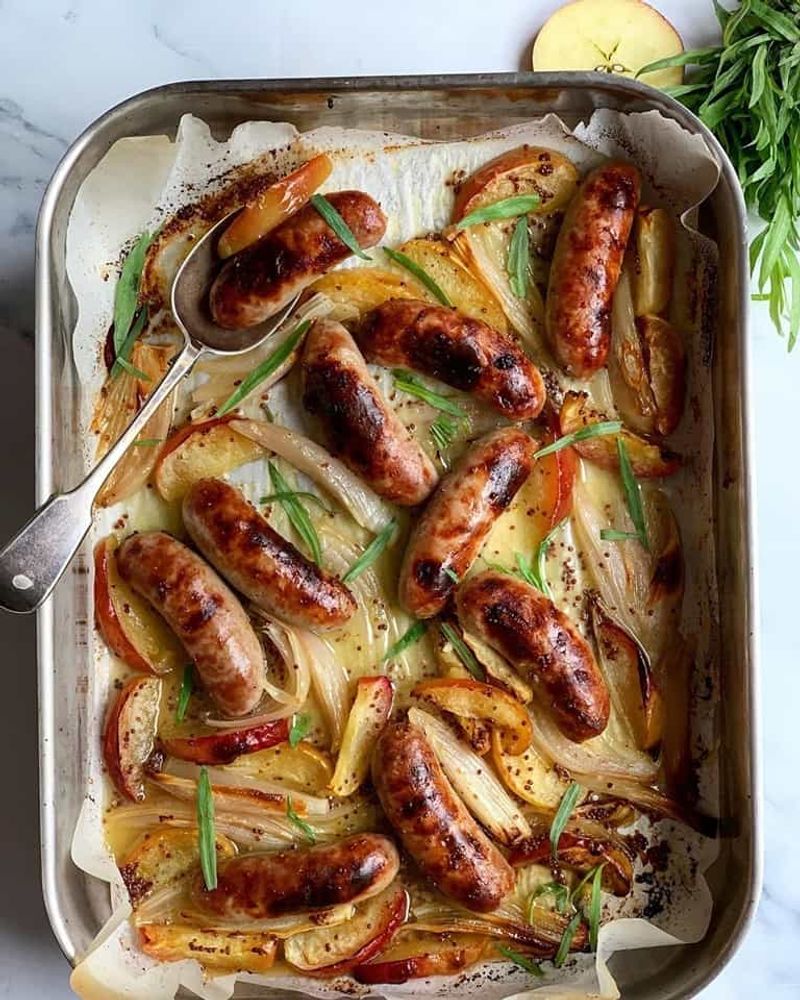 Apple and Mustard Glazed Sausages