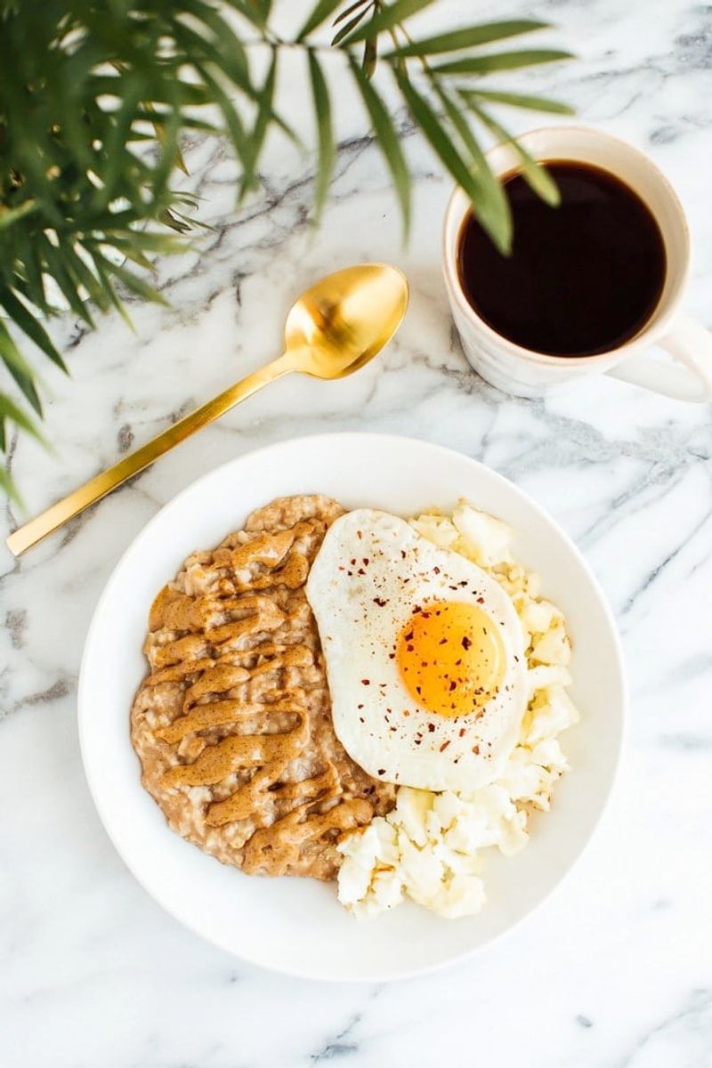 Oatmeal Paired With Eggs