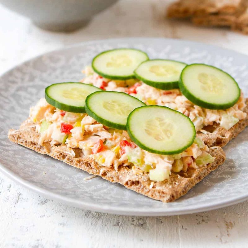 Whole Grain Crackers with Tuna Salad