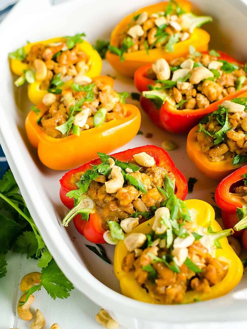 Chicken and Apple Stuffed Peppers