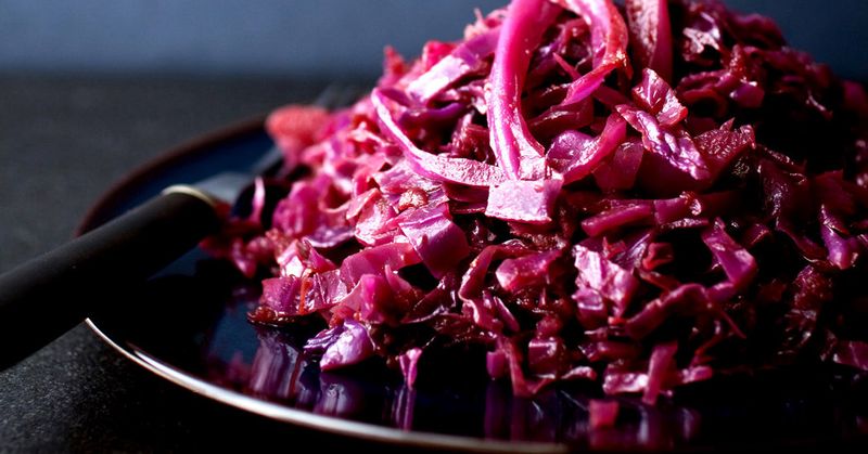 Apple Cider Braised Cabbage