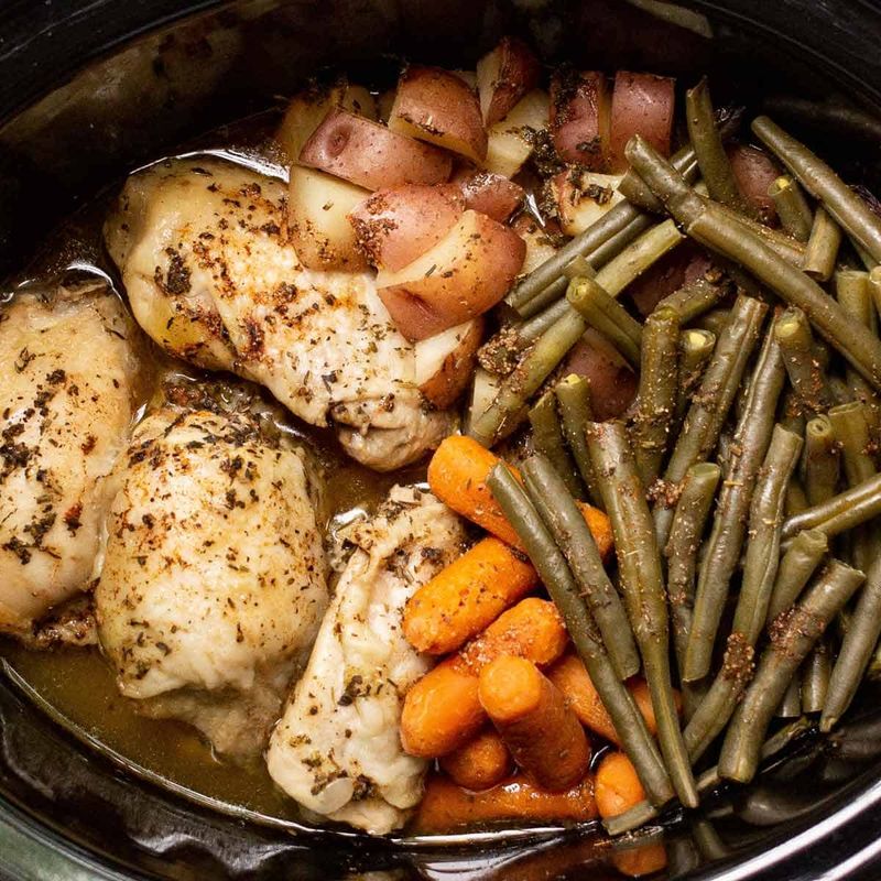 Slow-Cooked Chicken Thighs With Root Vegetables