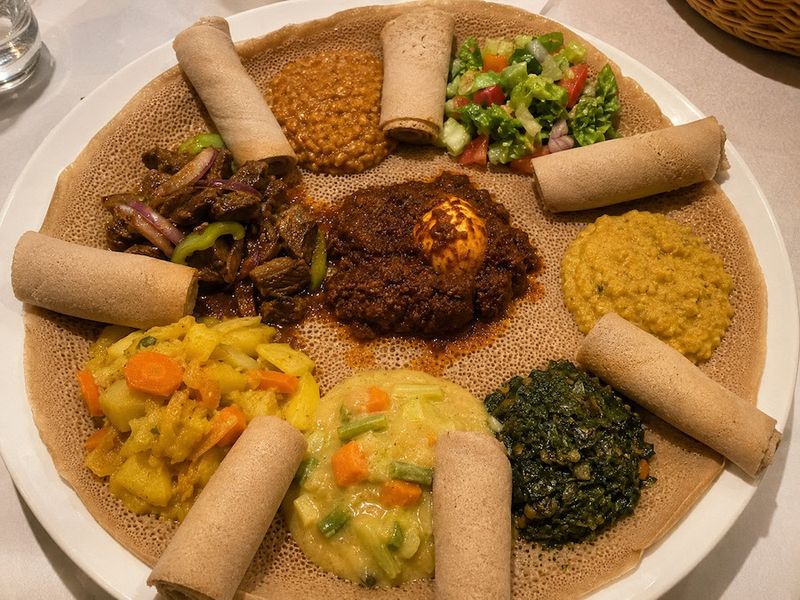 Injera with Stews - Ethiopia
