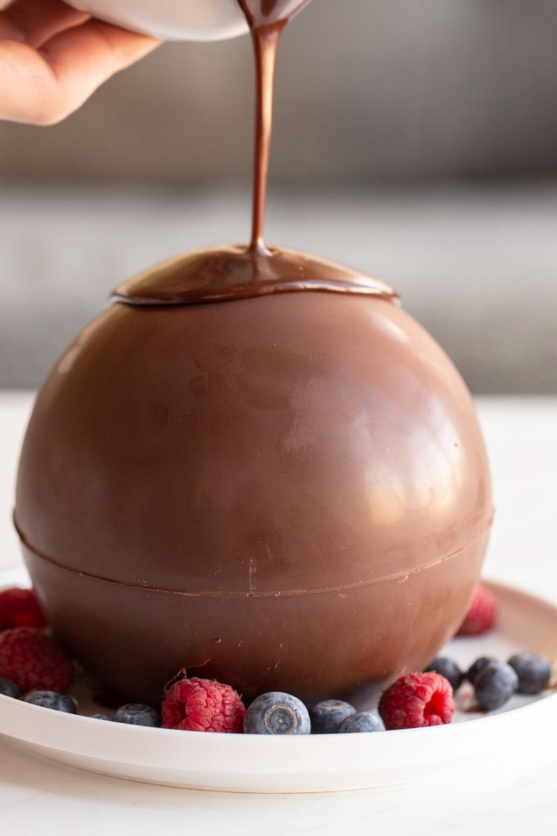 Chocolate Sphere with Hot Sauce Reveal