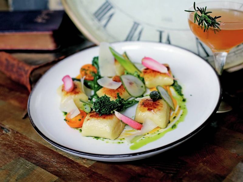 Potato Gnocchi with Parmesan Sauce and Asparagus
