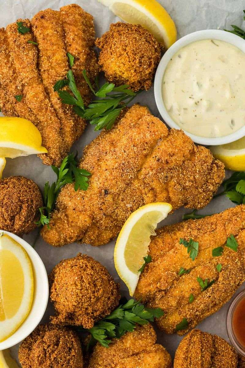Fried Catfish with Hushpuppies