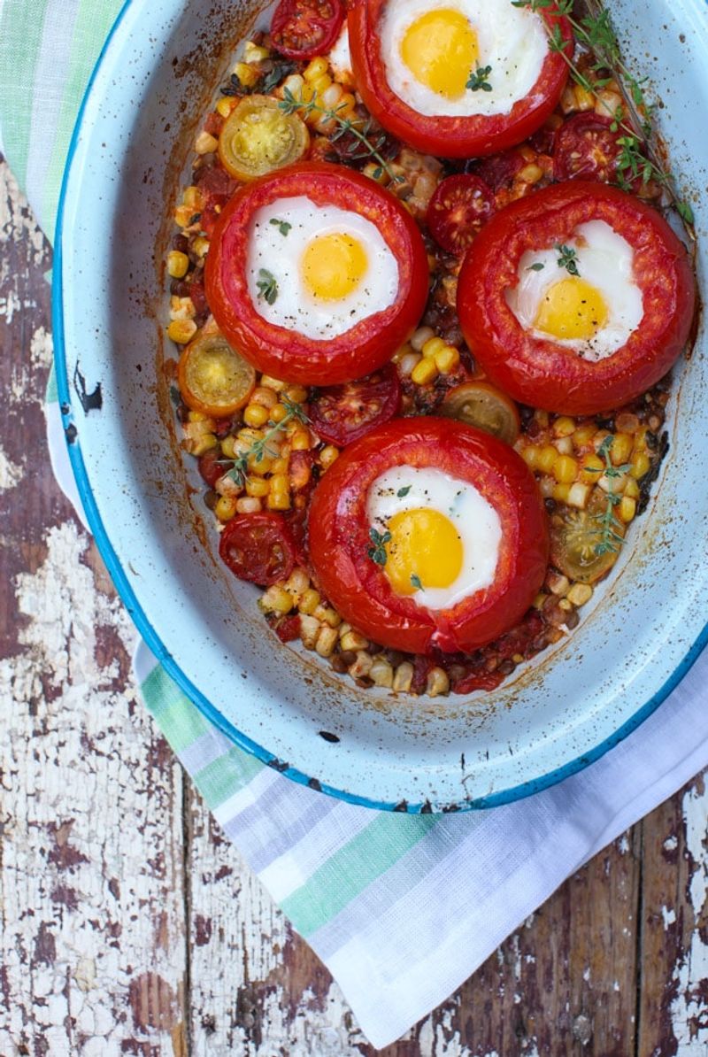 Eggs Baked in Tomatoes