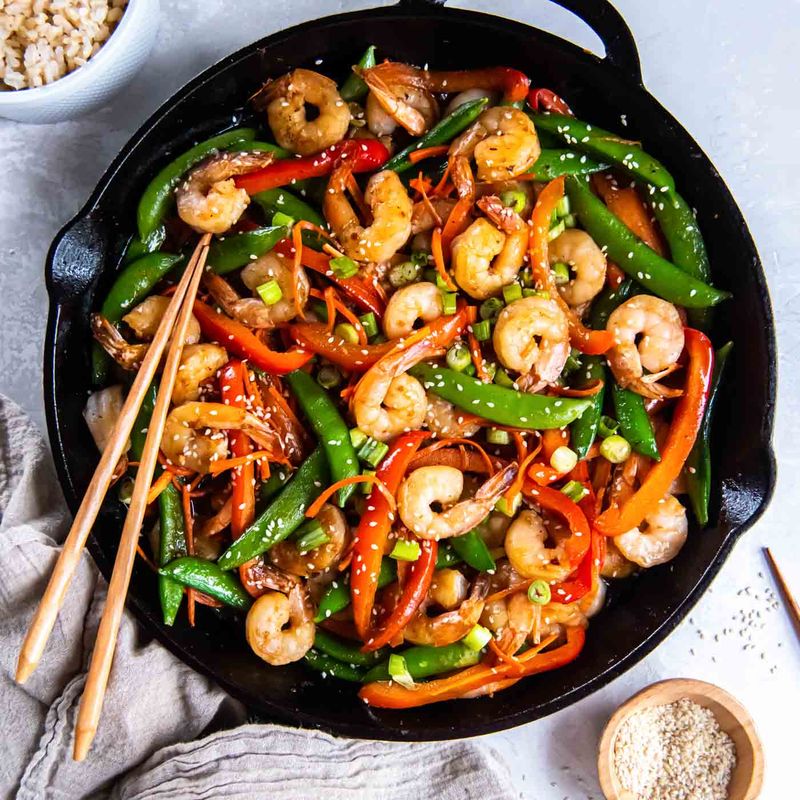 Shrimp Stir-Fry with Frozen Vegetables